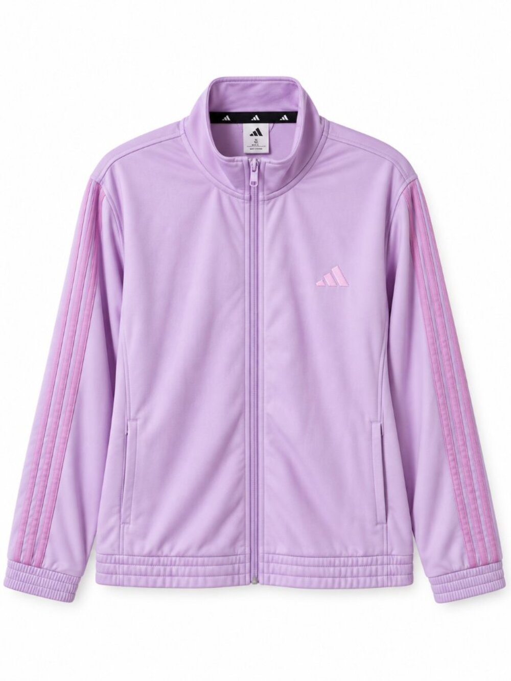 Adidas Womens Track Jacket XL Purple Full Zip 3-Stripe Activewear NWT - Picture 2 of 6